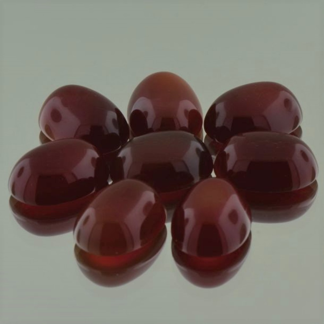 Carnelian Lot Cabochons oval reddish brown 65 ct