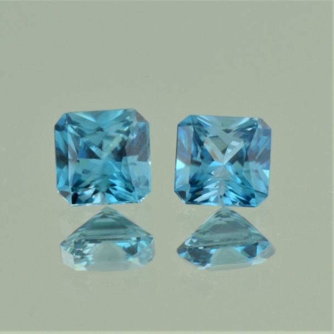 Zirkon Duo octagon-princess blau 2,97 ct