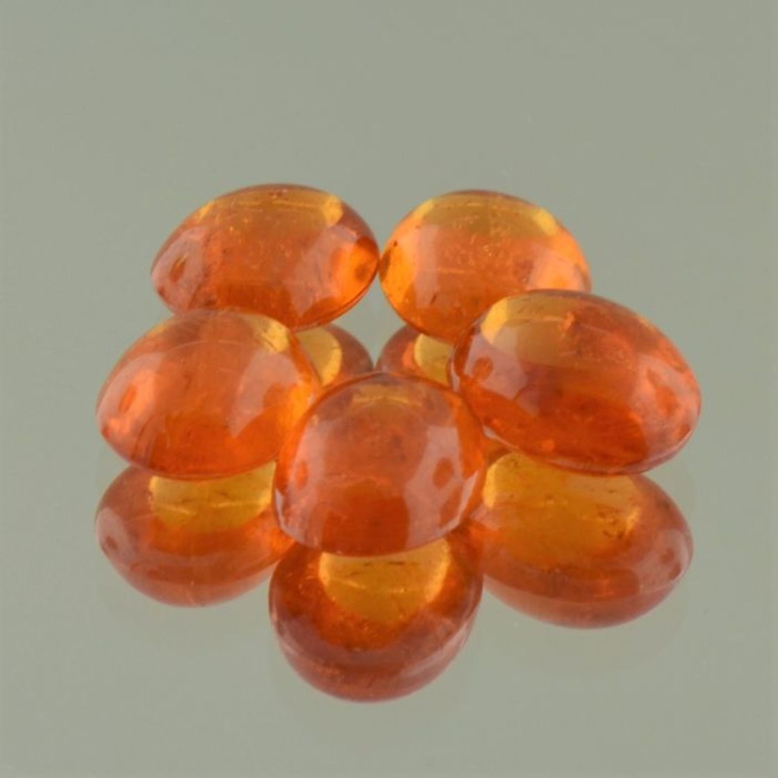 Mandarin-Granat Lot cabochons oval orange 23.69 ct