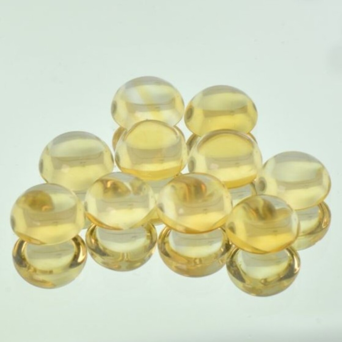 Citrin Lot Cabochons rund hellgelb 19,60 ct