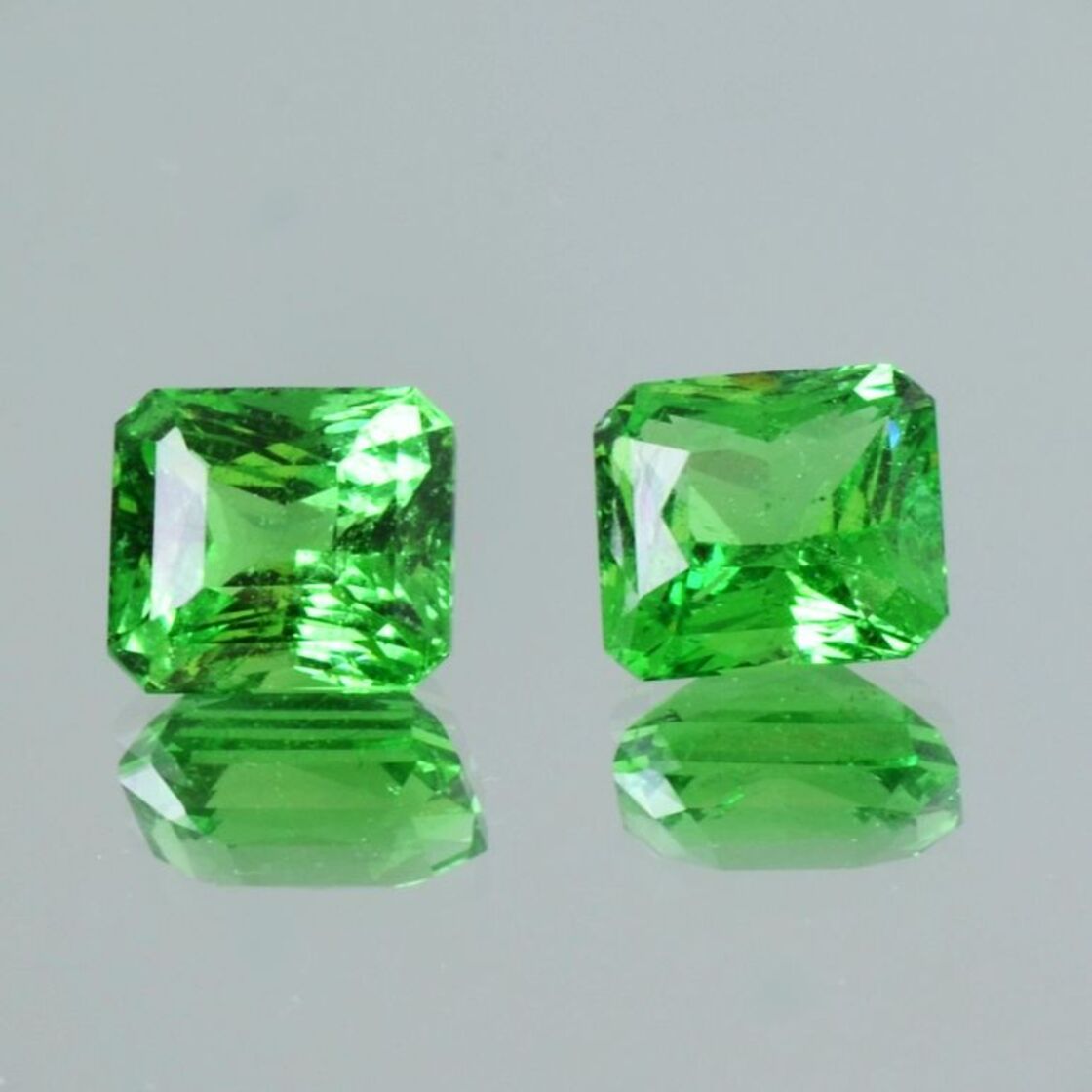 Tsavorite Pair Granate octagon-princess green 7.40 ct.