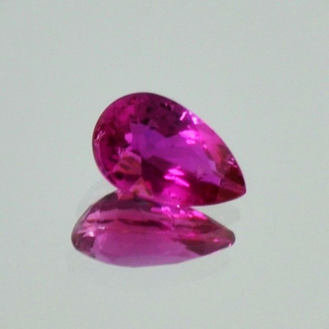 Ruby pear pinkish red untreated 1.04 ct.