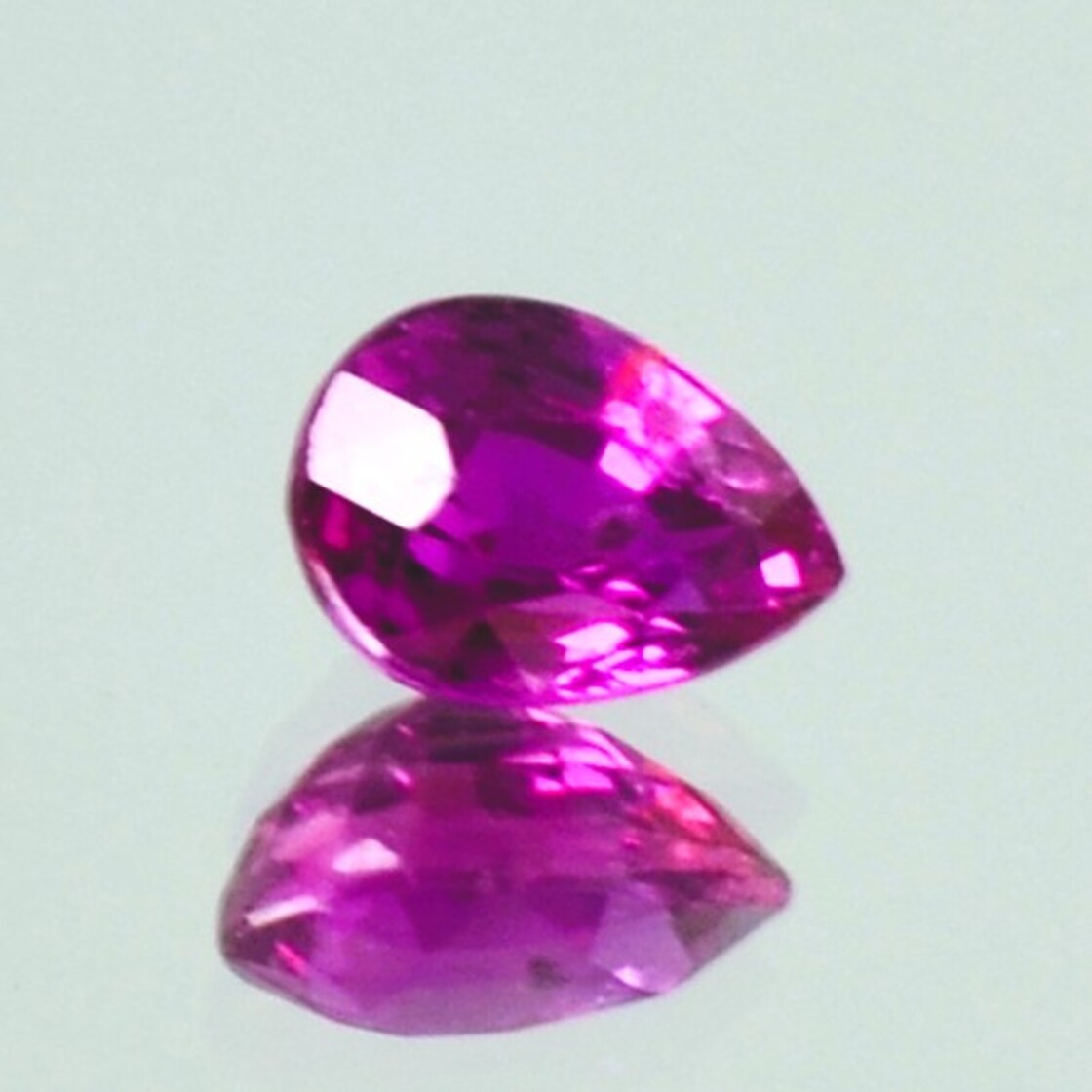 Ruby pear purple red unheated 1.28 ct.