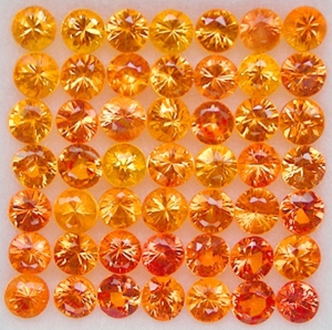 Saphir Lot Brillantschliffe rötlich-orange 10,0 ct Saphir Lot Brillantschliffe rötlich-orange 10,0 ct