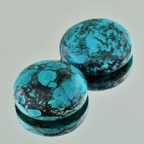 Turquoise Pair Cabochon round 34.33 ct Turquoise Pair Cabochon round 34.33 ct
