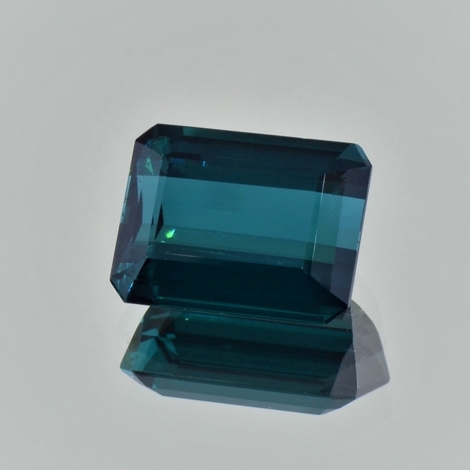 Indicolite Tourmaline octagon greenish blue 9.42 ct