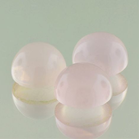 Rose-Quartz trio Cabochons round light pink 74.00 ct
