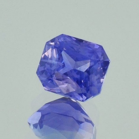 Saphir octagon-princess blau ungebrannt 3,51 ct