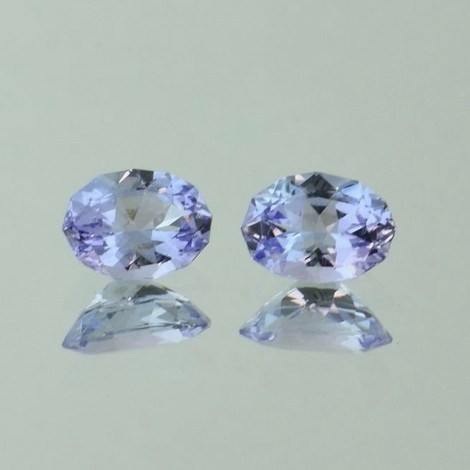 Tanzanite Pair oval light lilac blue untreated 2.45 ct