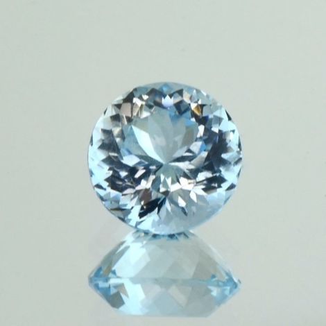 Aquamarine round light blue 3.23 ct