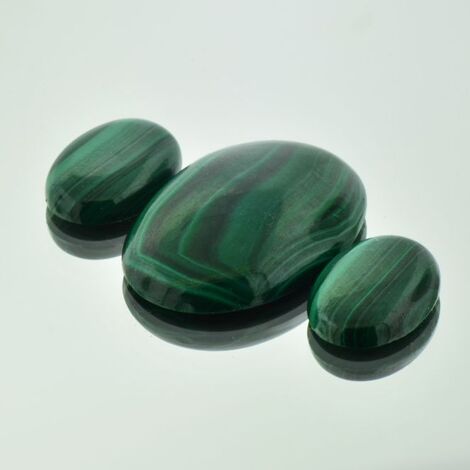 Malachite Set Cabochons oval green 67.24 ct