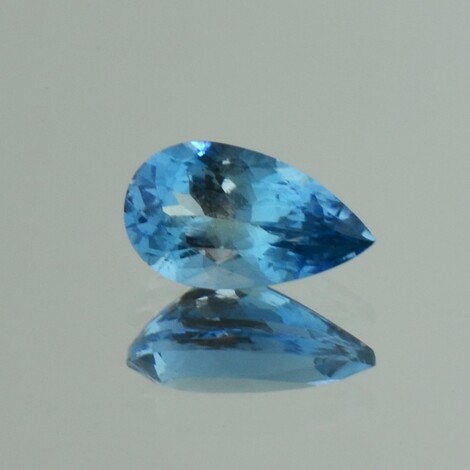 Aquamarine pear intense light blue 2.01 ct