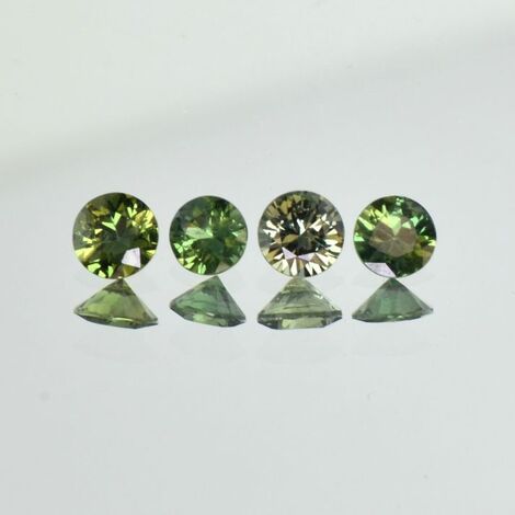 Saphir Lot rund grün 2,14 ct