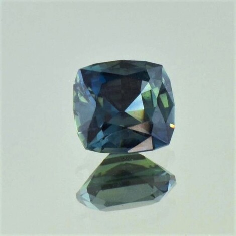 Sapphire cushion blue green unheated 2.81 ct.