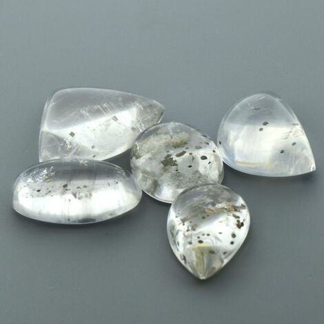 Pyrite-Quarz Lot Cabochons farblos 110,56 ct.