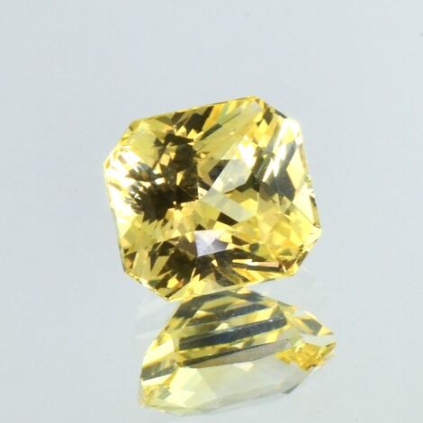 Saphir octagon-princess gelb ungebrannt 4,00 ct