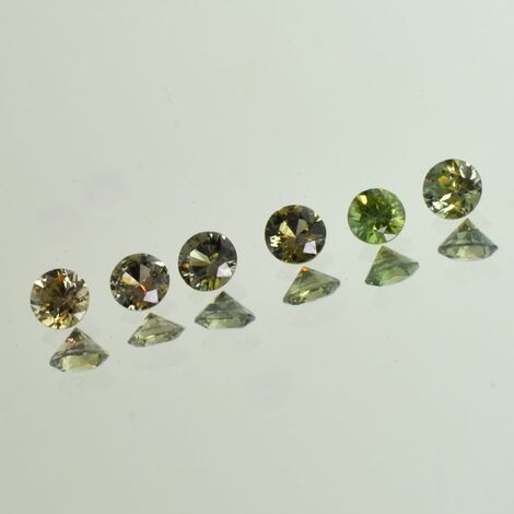 Saphir Lot rund grün 3,20 ct