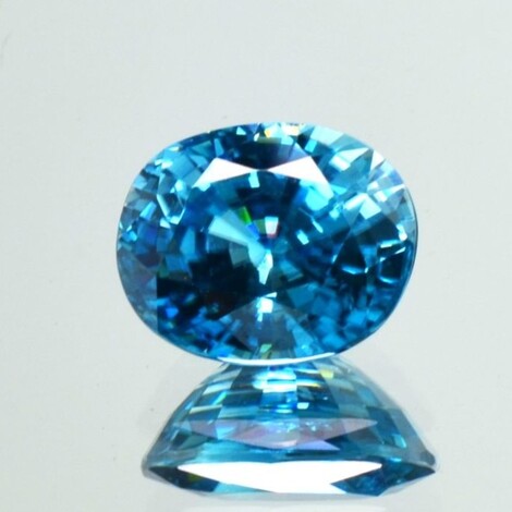 Zircon oval blue 12.79 ct