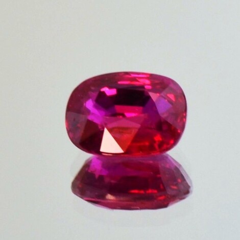 Ruby cushion pinkish red untreated 2.36 ct