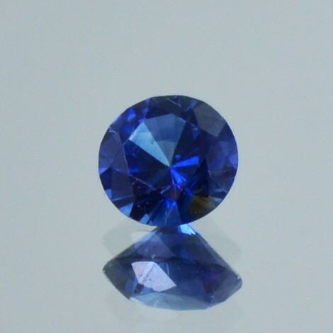 Saphir rund blau 0,55 ct