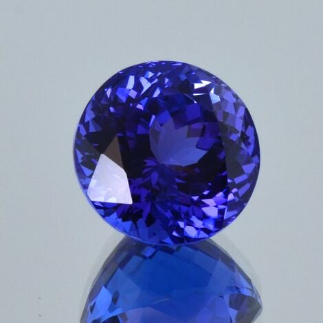 Tanzanite round brilliant intense blue 9.90 ct