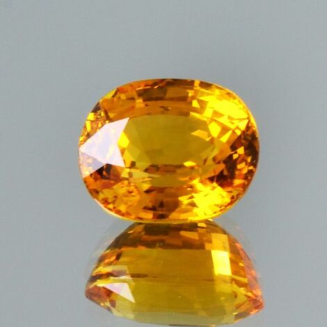 Saphir oval facettiert intensives Gelborange 6,40 ct