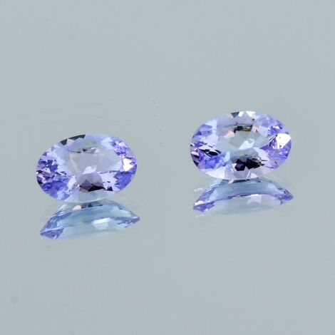 Tanzanite Pair oval bluish lilac unheated 2.29 ct