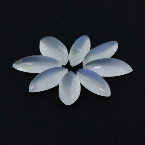 Mondstein Lot Navette Cabochons bläulich-weiss 15,93 ct
