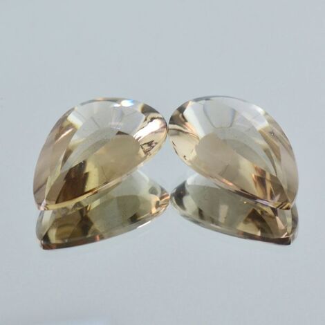 Rauchquarz Duo, Design-Tropfen facettiert (28,42 ct.) aus Brasilien