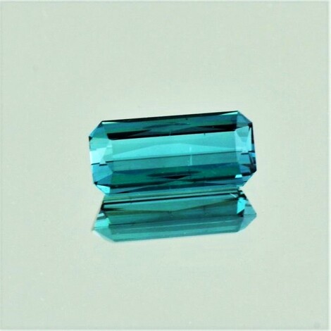 Indigolith Turmalin octagon grünlich-blau unbehandelt 2,94 ct