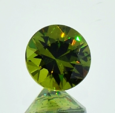 Demantoid rund-brillantiert olivgrün 2,11 ct