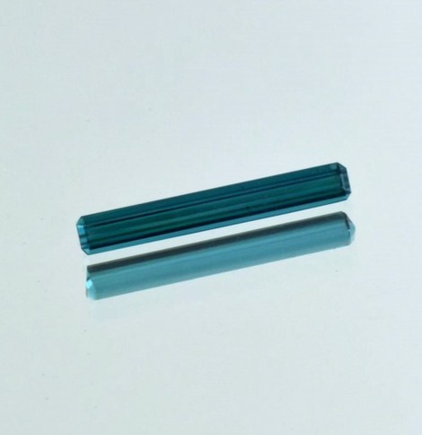 Indicolite Tourmaline octagon greenish blue 2.49 ct.