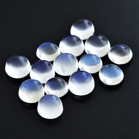 Moonstone Lot Cabochons round bläulich-weiss 10.0 ct