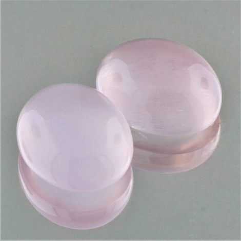 Rose-Quartz Pair cabochon oval pink 46.67 ct