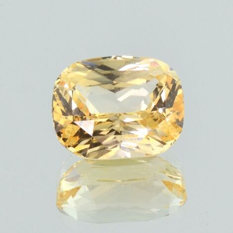 Sapphire cushion light orange yellow untreated 7.59 ct