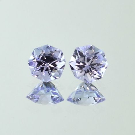 Tansanit Duo, Achteck-Design facettiert (2,32 ct.) aus Tansania (Merelani Hills)