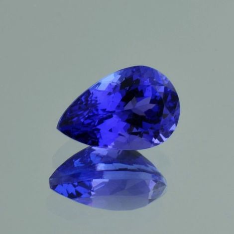 Tansanit, Tropfen facettiert (3,74 ct.) aus Tansania (Merelani Hills)