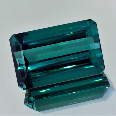 Tourmaline octagon blue green 44.34 ct.