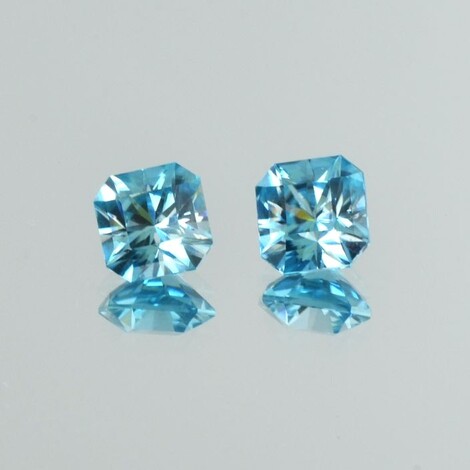 Zirkon Duo design-octagon hellblau 3,75 ct