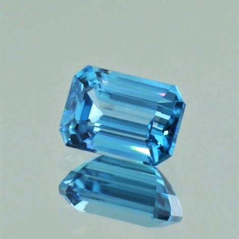 Zircon octagon blue 5.55 ct