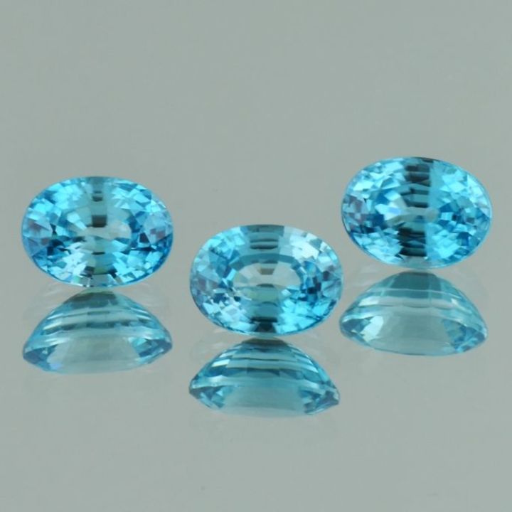 Zirkon Trio oval blau 8,41 ct