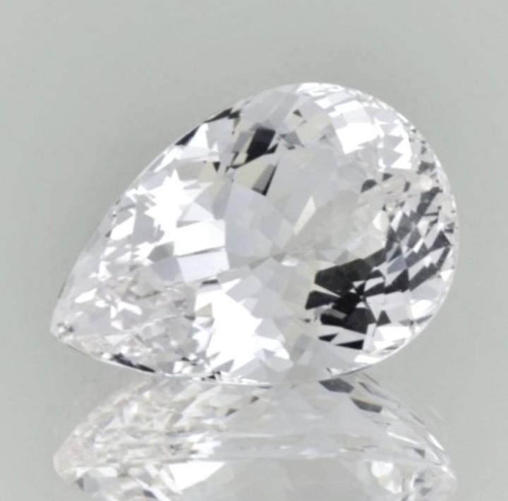 Danburite pear colorless 39.23 ct