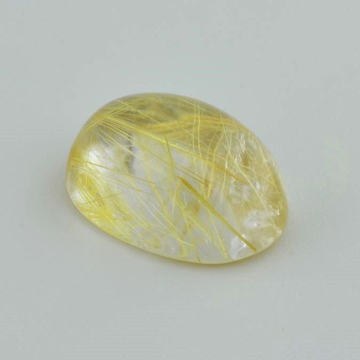 Rutilated Quartz cabochon oval colorless 28.21 ct.