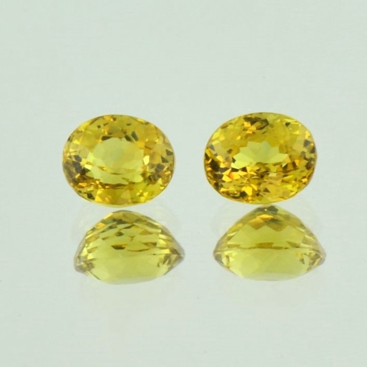 Mali-Garnet Pair oval greenish yellow 4.10 ct