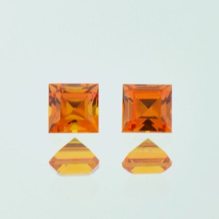 Mandarin-Granat Duo Quadrate orange 1,05 ct