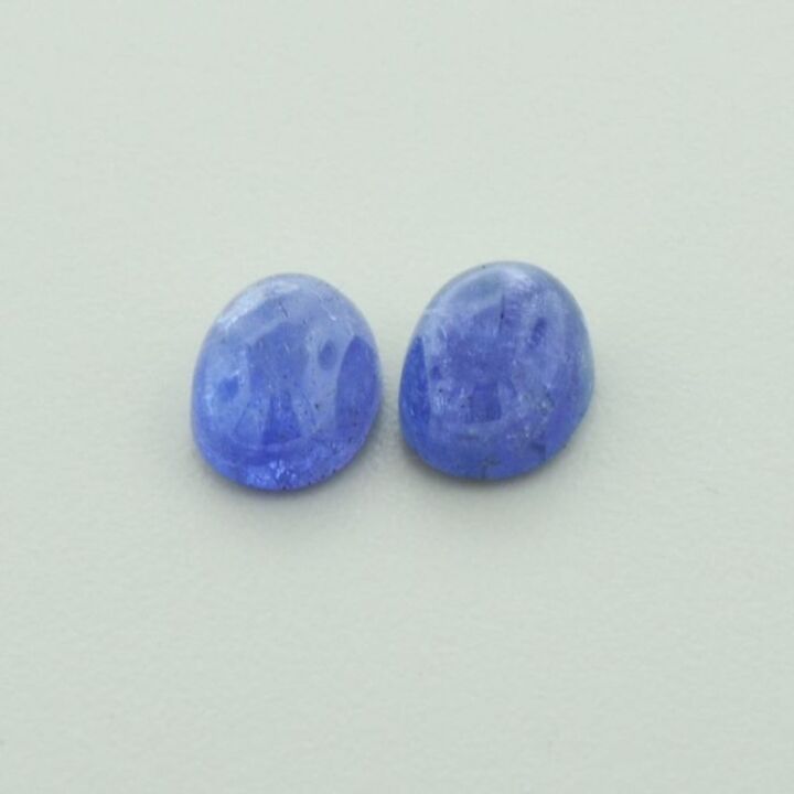 Tansanit Duo Cabochons oval blau 4,10 ct
