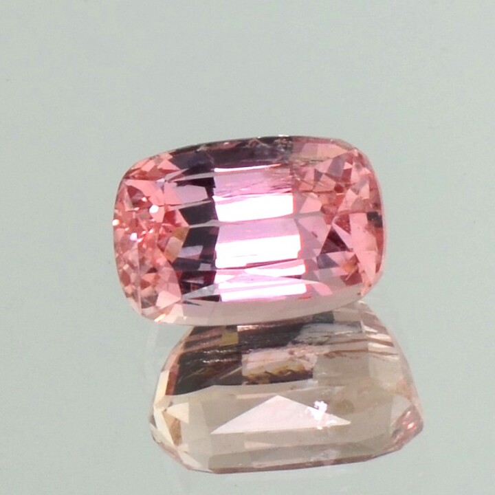 Topaz cushion orange pink untreated 5.48 ct.
