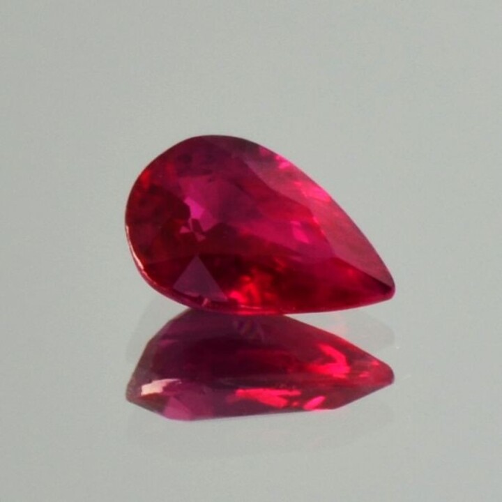 Burma Ruby pear intense red 1.09 ct.