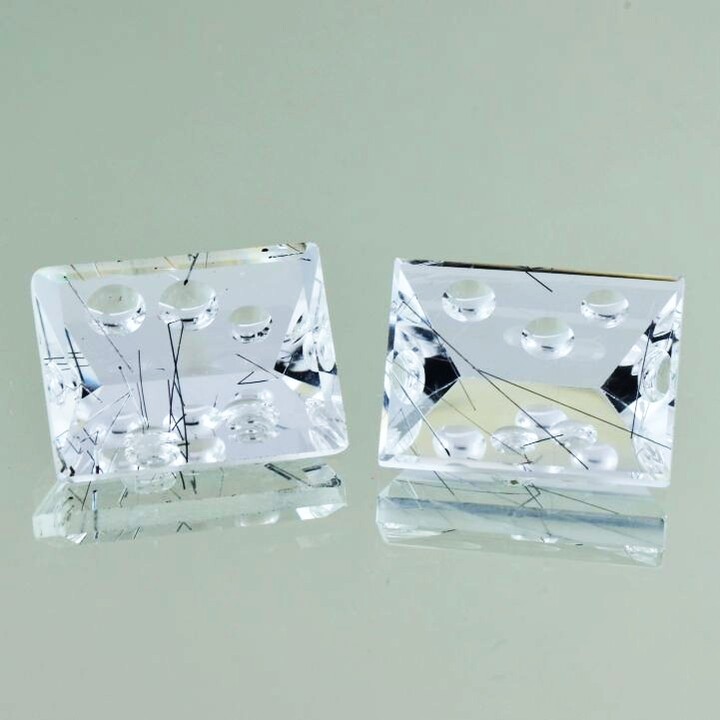 Turmalin-Quarz Duo Design-Rechtecke farblos 37,51 ct