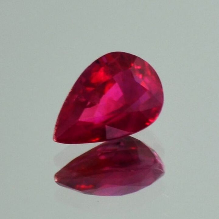 Burma Ruby pear intense red 1.09 ct.